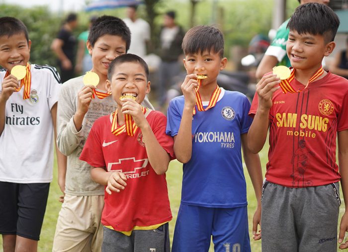 The first ever rugby tournament takes place in Tan Lac, Vietnam